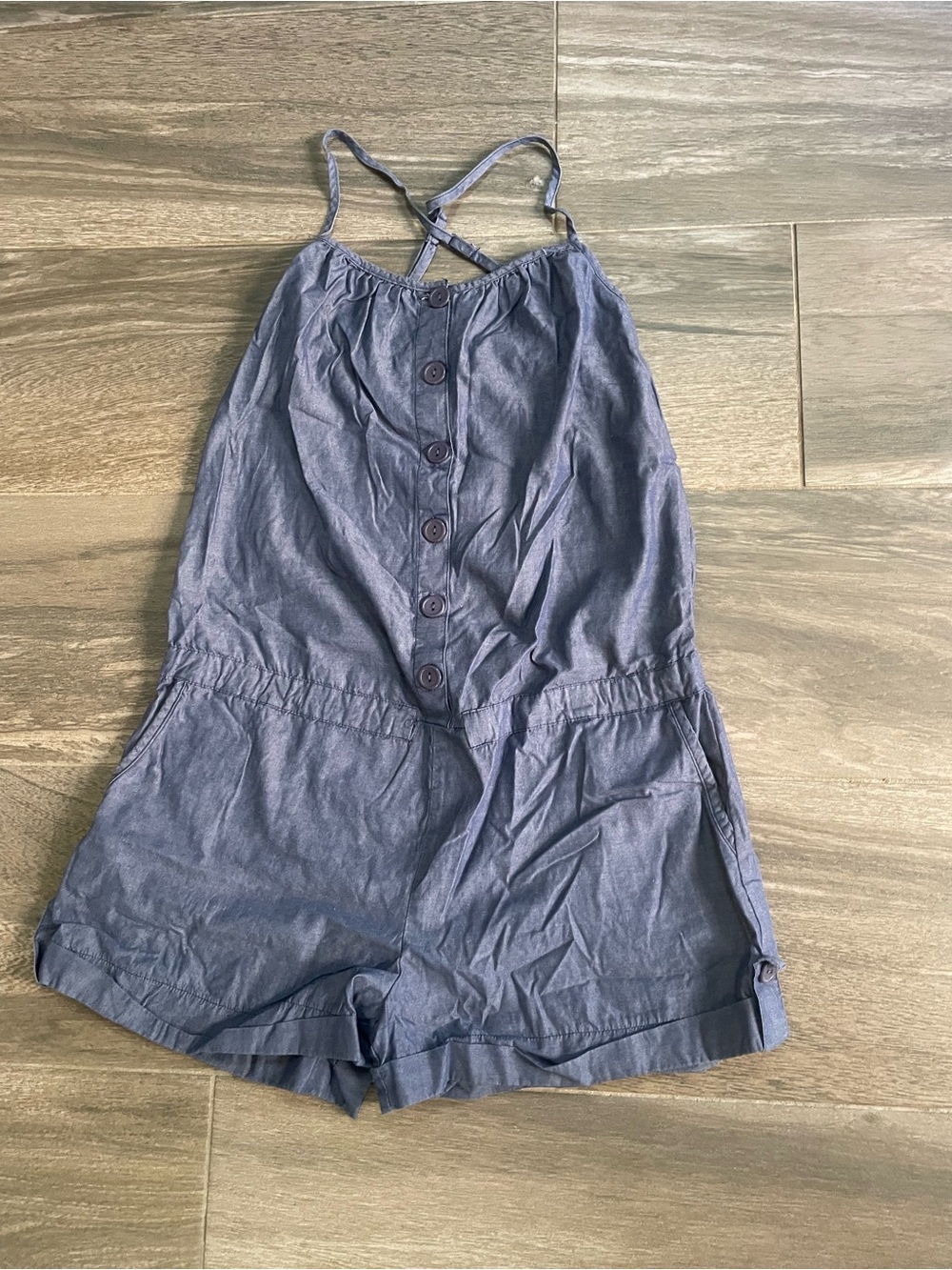 Mossimo Supply Co. Blue Button-Front Girls' Romper